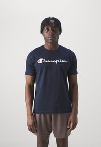 Champion ICONS CREWNECK LARGE LOGO - Camiseta estampada - navy