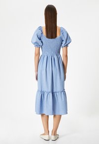 Koton PUFF SLEEVE MIDI - Freizeitkleid - blue