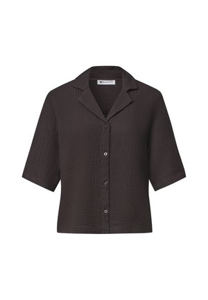 Street One, MUSSELIN BLUSE MIT BOWLING-KRAGEN - Chemisier - black coffee