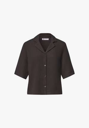 Street One, MUSSELIN BLUSE MIT BOWLING-KRAGEN - Chemisier - black coffee