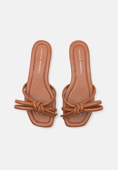 Loeffler Randall HADLEY BOW FLAT - T veida siksniņu sandales - timber