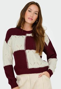 JDY JDYJUSTY L/S MIX STRUC NOOS - Vesta - cabernet