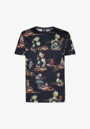 Petrol Industries, MEN T-SHIRT SS AOP - T-shirt print - navy blue