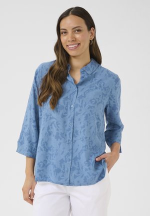 Overhemdblouse - rivera blue ikat paisley