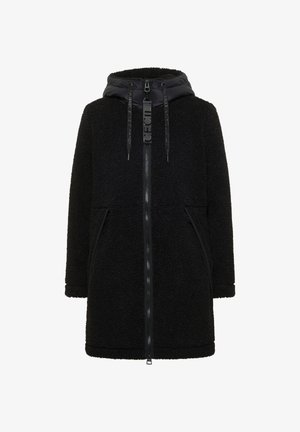 Cecil, STRUKTURMIX TEDDY-MANTEL MIT KAPUZE - Korte frakker - black
