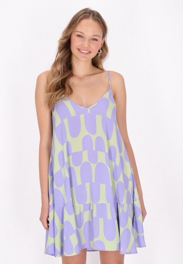 Freizeitkleid - lime lavender