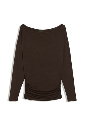Bershka, ASYMMETRIC NECKLINE LONG SLEEVE - T-SHIRT - T-shirt à manches longues - dark brown
