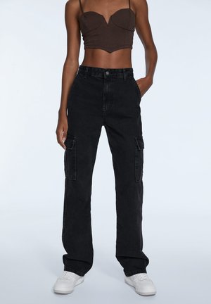 Stradivarius, Jeans Straight Leg - black