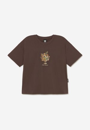 Kaotiko, CROPPED BOUQUET UNISEX - T-shirt imprimé - brown