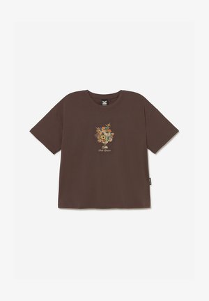 Kaotiko, CROPPED BOUQUET UNISEX - T-shirt imprimé - brown