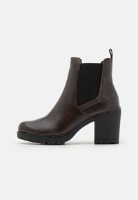 Marco Tozzi Platform ankle boots - mocca