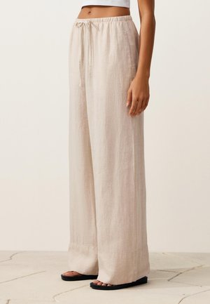 OYSHO, STRAIGHT-LEG PRINT TROUSERS - Pantalon classique - stone