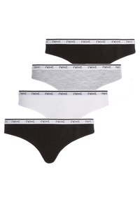 Next - COTTON RICH LOGO KNICKERS 4 PACK-THONG - Tange - black Minijatura 1