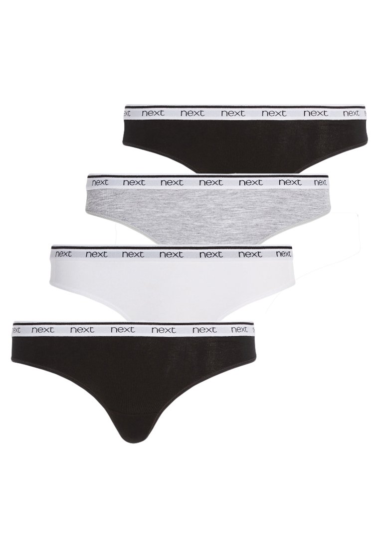 Next - COTTON RICH LOGO KNICKERS 4 PACK-THONG - Tange - black, Povećaj