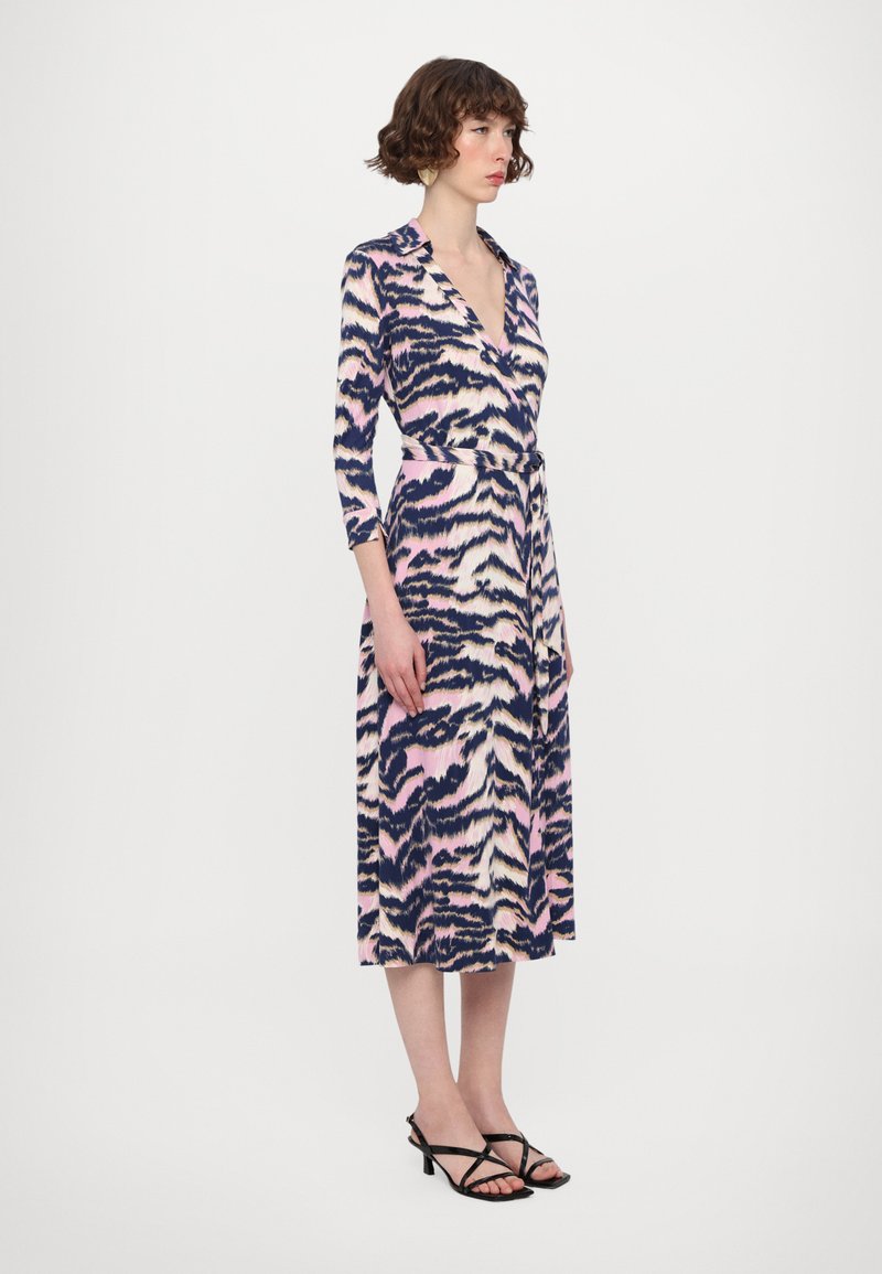 full skirt midi dress wedding guest Midi Wedding-Guest Dress with Shoulder Ties Dusty Blue / 10