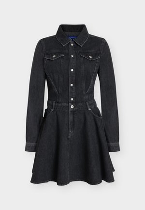 Karl Lagerfeld Jeans, DARTED DENIM DRESS - Farkkumekko - stone washed black
