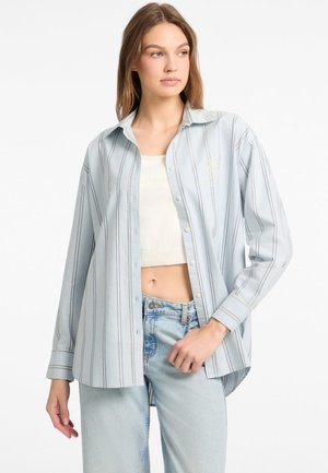 GESTREIFTE LOGOSTICKEREI - Camicia - blau