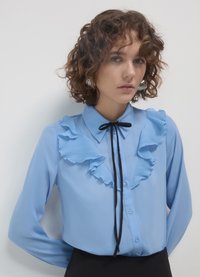 Calliope CON FRILL PLISSETTATO - Camicia - celeste