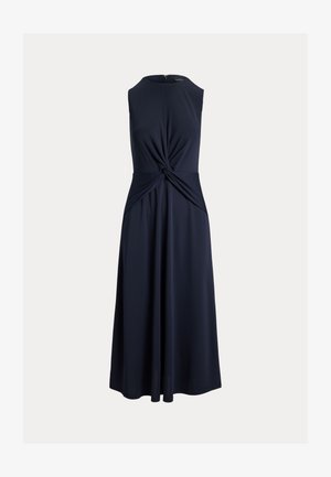 Lauren Ralph Lauren, TWIST-FRONT JERSEY SLEEVELESS DRESS - Žerzejové šaty - navy