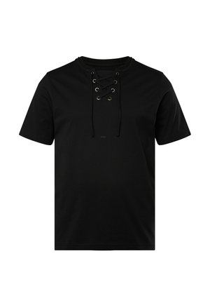 HALBARM, AUSSCHNITT MIT SCHNÜRUNG, BIS  - T-Shirt basic - black