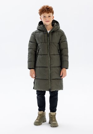 LONG PADDED WITH HOOD - Wintermantel - khaki