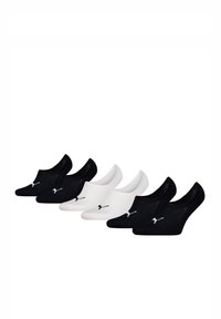 Puma UNISEX 6ER PACK - FOOTIE HIGHCUT ECOM EINFARBIG LOGO - Calcetines tobilleros - schwarz weiß