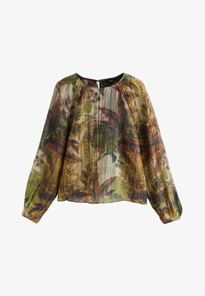 Next Blouse - green floral print