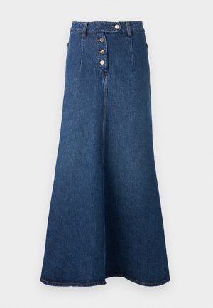 A.W.A.K.E. MODE, FLARED BACK TO FRONT SKIRT WITH CUT OUT - Velika suknja - blue denim