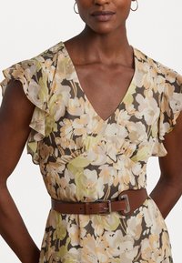 Lauren Ralph Lauren FLORAL RUFFLE TRIM GEORGETTE DRESS - Vestito casual - green