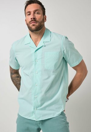 JP1880, JP1880 CHECKED SHIRT, SHORT SLEEVE, CUBA COLLAR, CUBA FIT, UP TO 8XL - Camicia - jade green