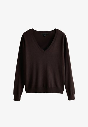 Next, Striktrøje - chocolate brown