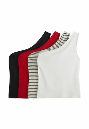 Top - black cream berry red ecru stripe