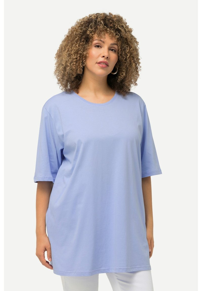 Ulla Popken PLUS SIZE SHORT SLEEVE TEE  - T-Shirt basic - sky blue