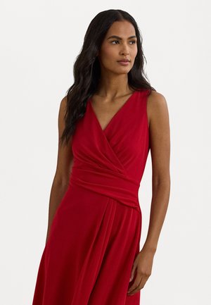 Lauren Ralph Lauren SURPLICE JERSEY SLEEVELESS DRESS - Žerzejové šaty - festive red
