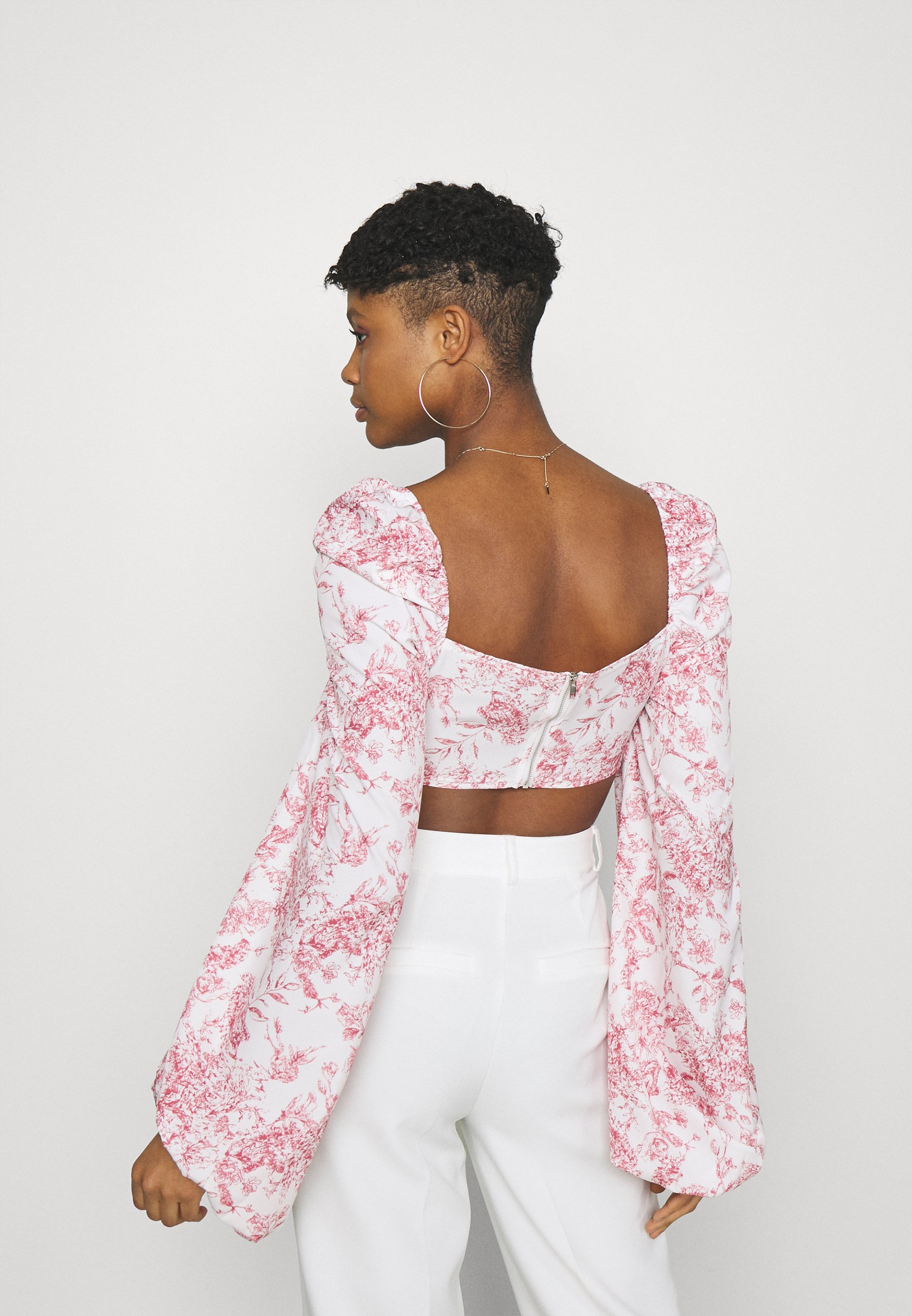 Missguided PRINTED BALLOON SLEEVE 