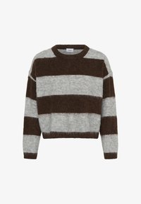 Non sélectionné, chocolate grey melange stripe