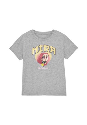 Print T-shirt - mottled grey