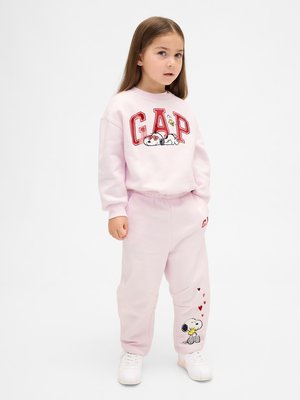 GAP BABY & TODDLER VINTAGESOFT SNOOPY BARREL SWEATPANTS - Tracksuit bottoms - pink dogwood