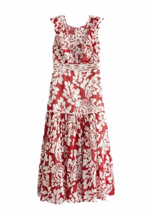 SLEEVELESS RUFFLE - REGULAR FIT - Maxi-jurk - red white