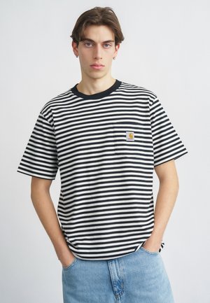 POCKET - T-shirt print - black/wax