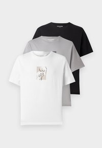 JJSKULLY TEE 3 PACK  - Tricou cu imprimeu - ultimate grey/black/white