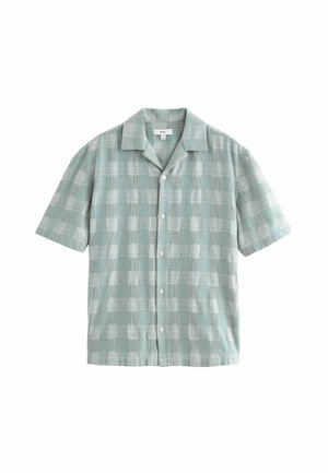 TEXTURED CHECK SHORT SLEEVE  WITH CUBAN COLLAR  - REGULAR FIT - Majica - green