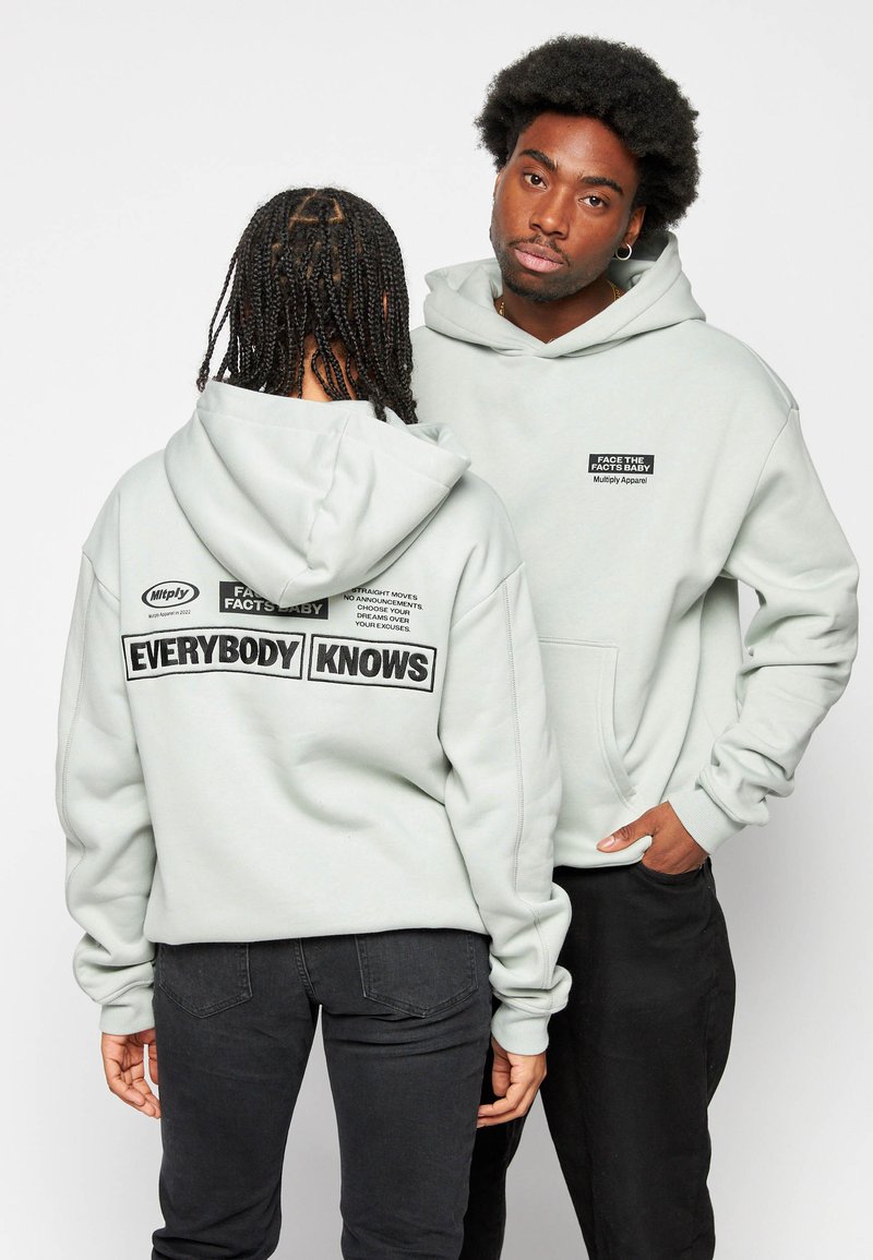 Multiply Apparel OVERSIZE EVERBODY KNOWS Hoodie puritan gray/grijs