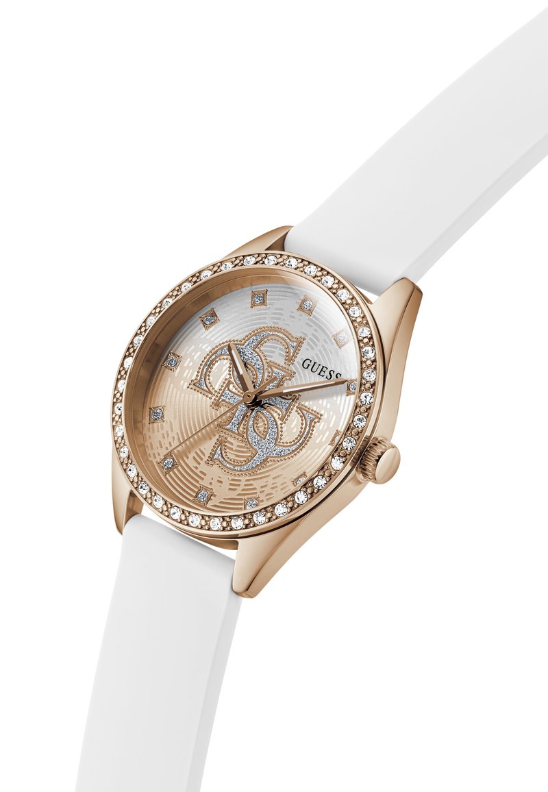 GUESS Orologio Da Donna U1399L2M - Quadrante Bianco 40mm, Cinturino Bianco, Movimento Analogico, Resistenza 30m