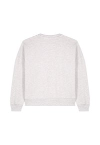 Lichtgrijze, oversized sweatshirt van een zachte katoenmix. Heeft afgeknipte schouders, ribgebreide manchetten en zoom. Geen zichtbare logo's of patronen.