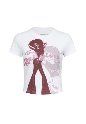 True Religion, TRUE RELIGION T-SHIRT CRYSTAL FOXY - T-Shirt print - white