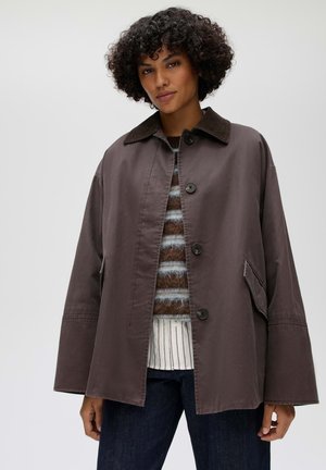 OPUS, LOOSE FIT WAXED TEXTURE - Light jacket - affogato
