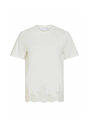 VILA, SHORT-SLEEVED T-SHIRT VIOPELLA ROUND NECK - T-shirt imprimé - snow white