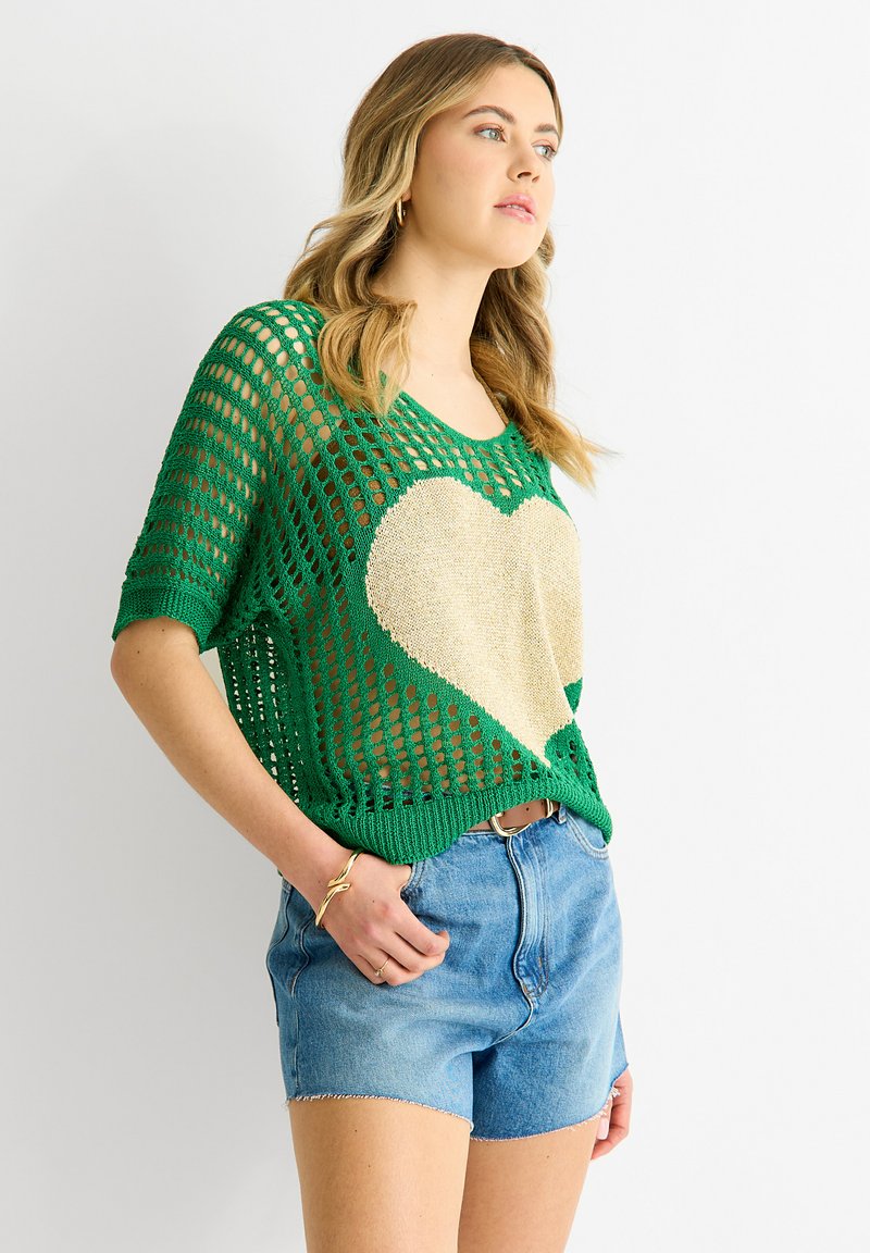 GINI LONDON - Print T-shirt - green, Enlarge