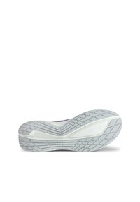 Suola della scarpa Ecco, in gomma bianca con motivo grigio testurizzato per una presa migliore. Forma curvata con una leggera elevazione. Design leggero, branding minimale.